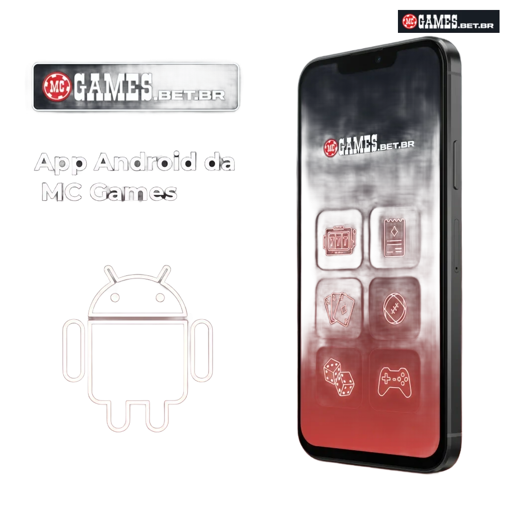 Tela do app Android MC Games, versão móvel do site, com opções de aposta; app gratuito e instalação simples.
