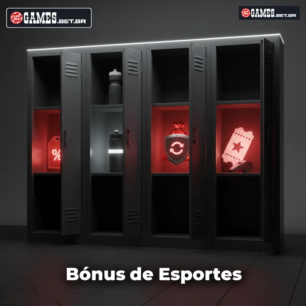 Banner Bônus de Esportes: Aposta sem risco, bônus de depósito, seguro acumulada, odds turbinadas e freebet no app.