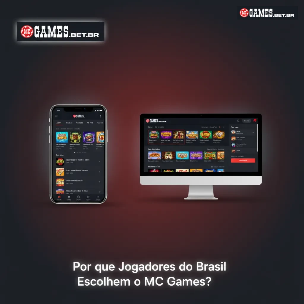Ilustração do MC Games destacando Pix 24h em reais, jogos locais, app/PWA, bônus justos, limites flexíveis e suporte 24/7.