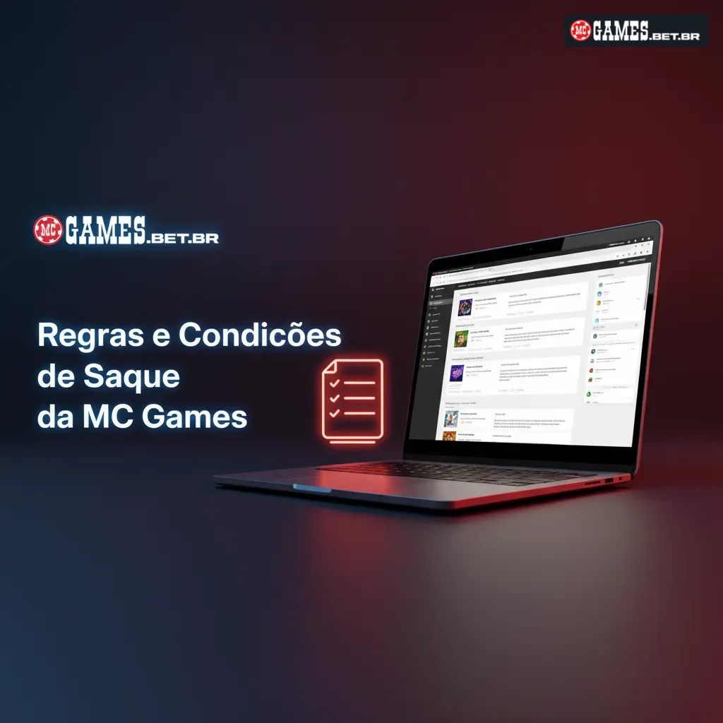 Resumo das regras de saque da MC Games: Pix no mesmo nome, KYC, rollover, limite R$50 mil, processado em BRL.