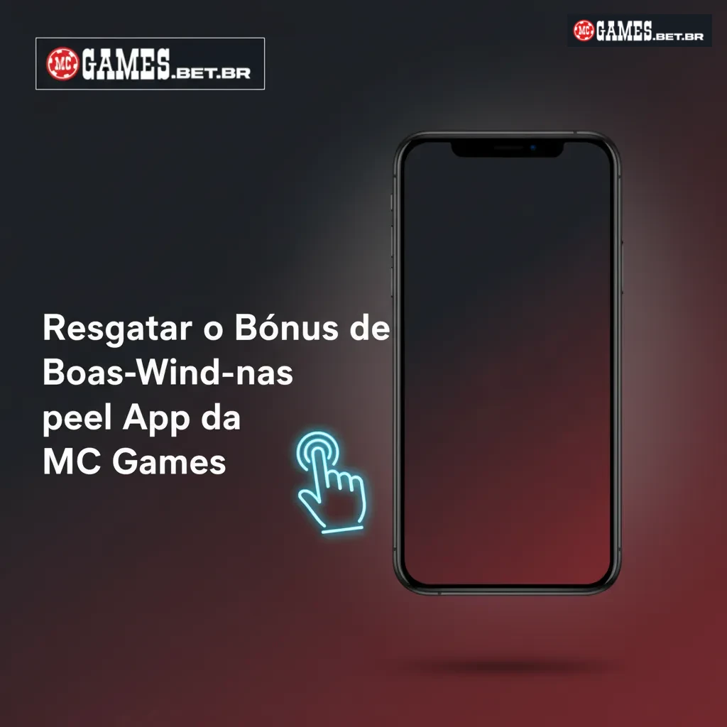Tela do app MC Games no celular mostrando Promoções e Bônus de Boas-Vindas, passo a passo para resgatar o bônus.