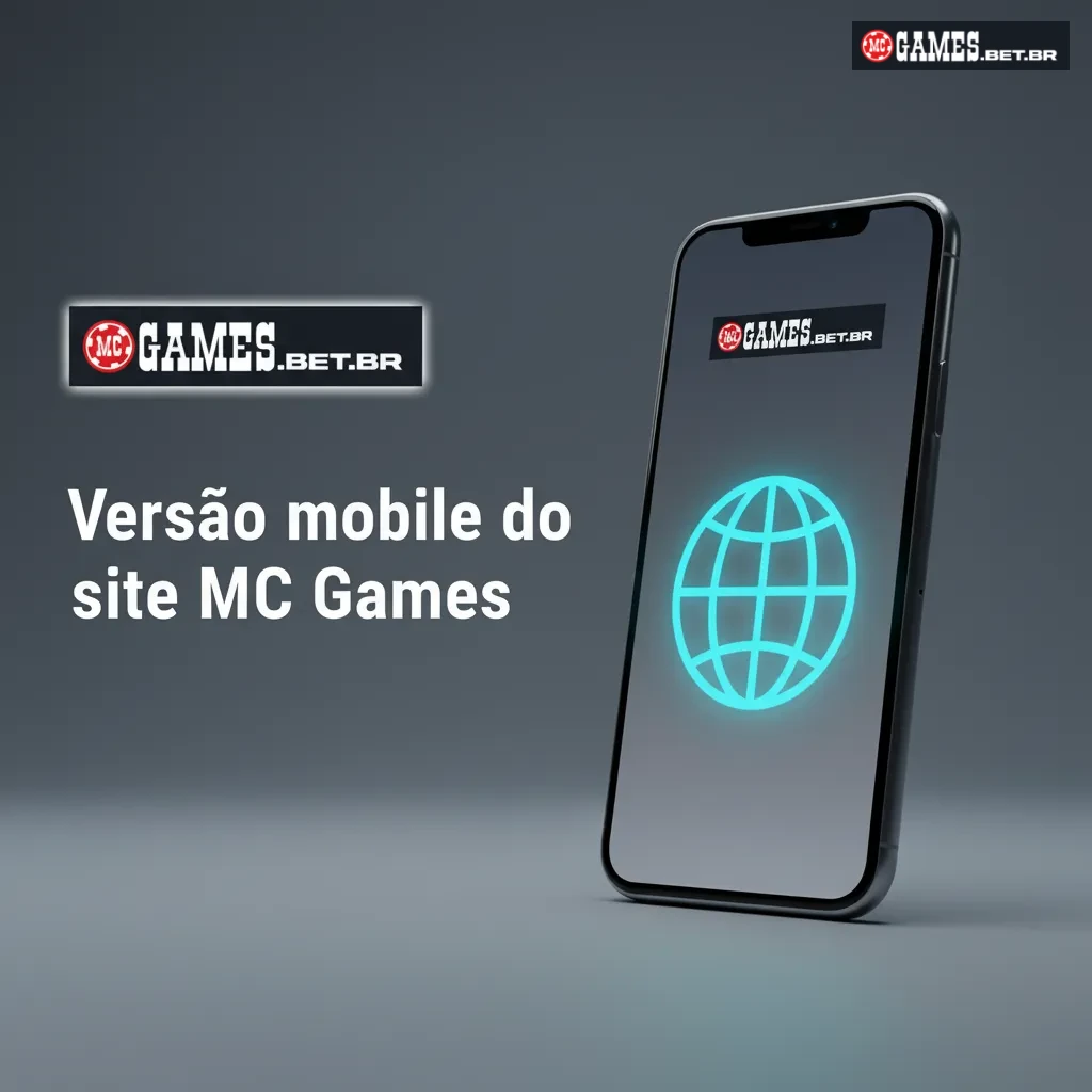 Site mobile MC Games aberto no smartphone, apostas e cassino no navegador, com login, sem instalar aplicativo