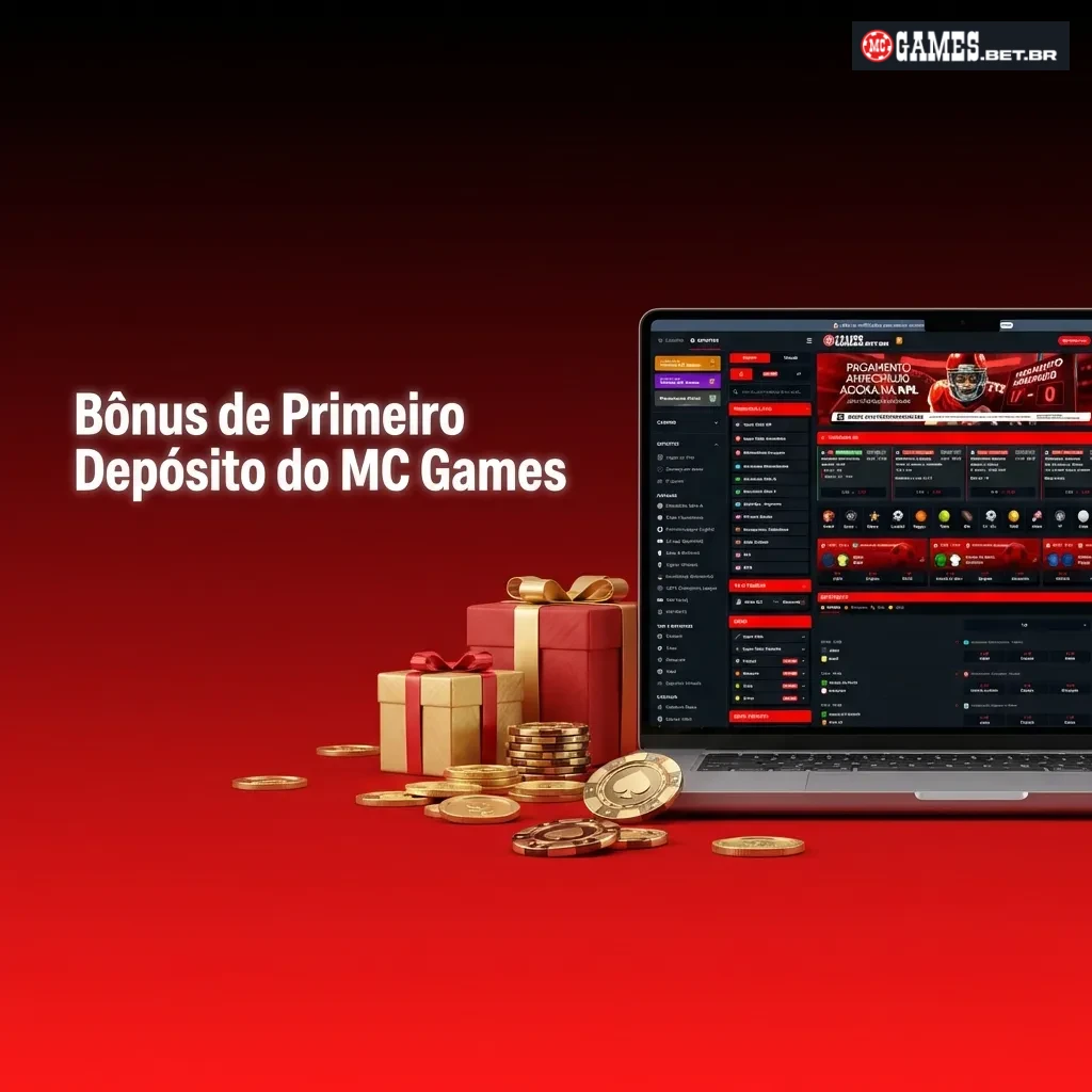 MC Games welcome bonus offering 100% match up to R$3,000 on first deposit for Brazilian users with rollover requirements