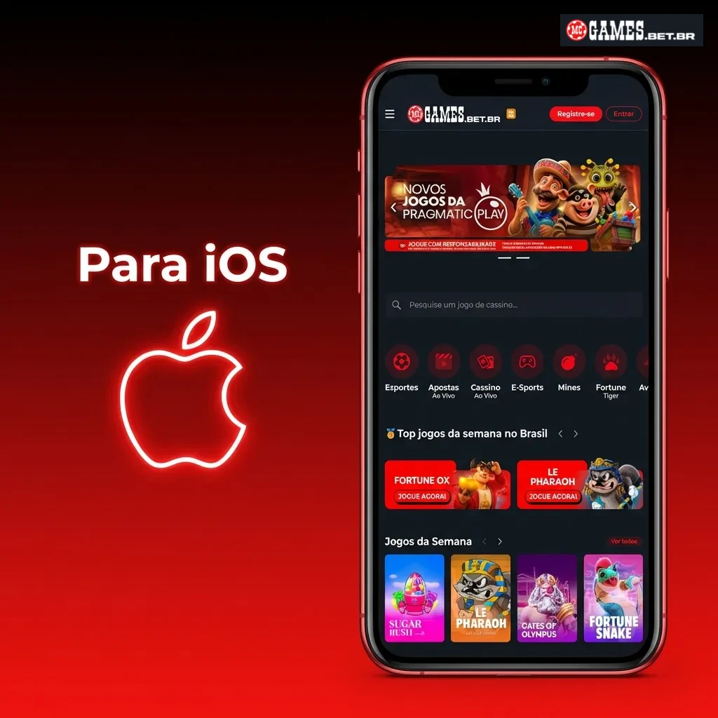 iPhone showing MC Games Casino app download screen on Apple App Store with green official logo