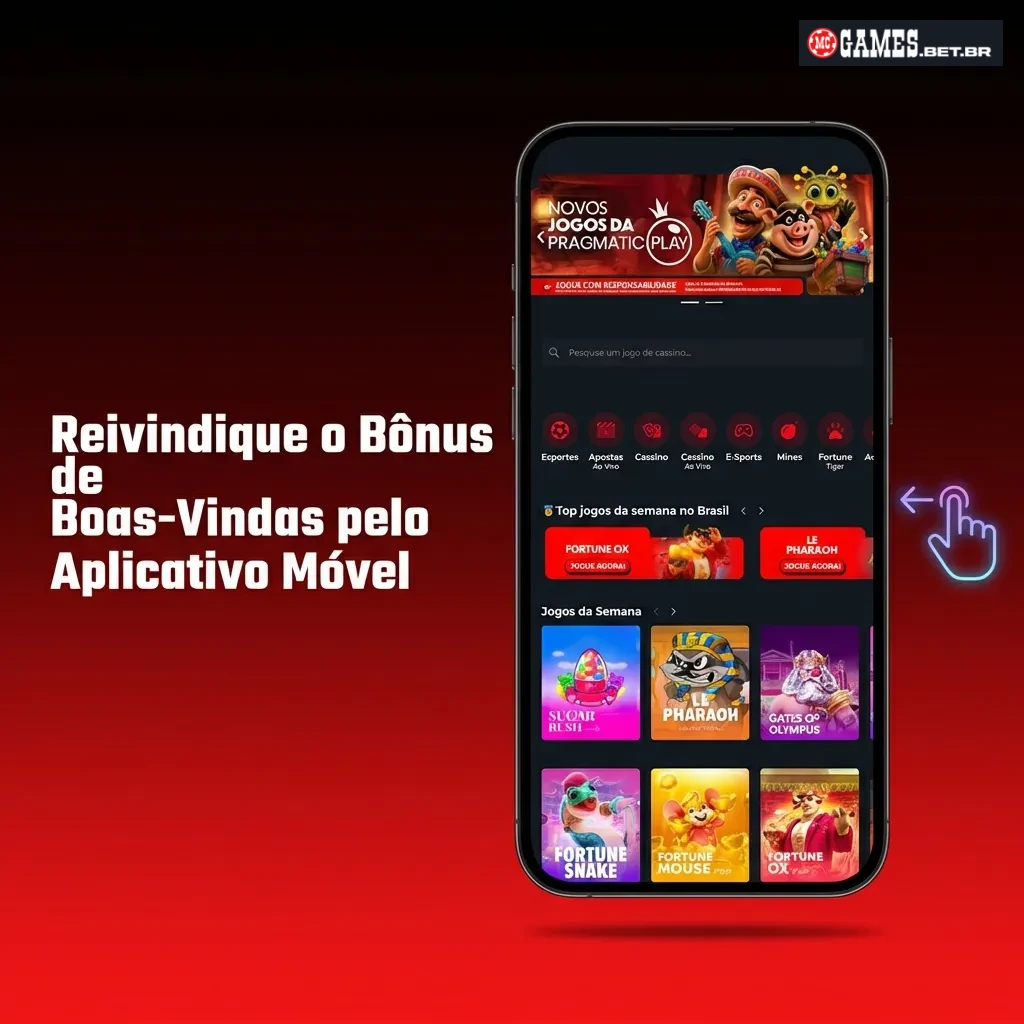 Pessoa usando aplicativo móvel para reivindicar bônus de boas-vindas em smartphone