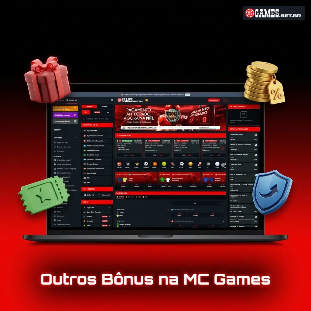 MC Games bonus promotions including weekly reload, cashback, referral rewards, and monthly tournaments